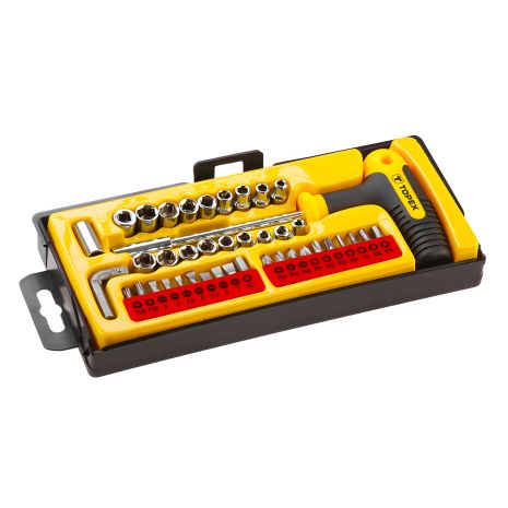 TOPEX змінні наконечники та головки з тримачем, набір 4, 1/4 39D369 TOPEX змінні наконечники та головки з тримачем, набір 4, 1/4 39D369