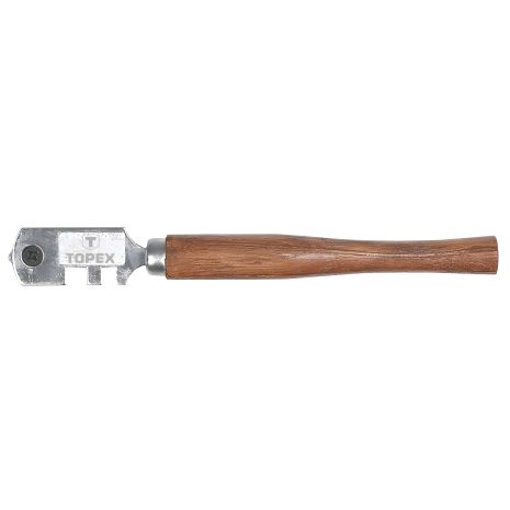 Стеклорез Topex с деревянной рукояткой и поворотной головкой для стекла разной толщины (14A710)
