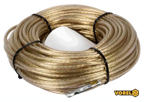 Сталевий трос з наконечниками для пломб Ø6 мм x 34 м Vorel 85003