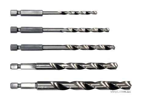 Набір свердел для металів із шестигранним хвостовиком 1/4" STHOR 4-10 мм 5 шт Vorel 21650 Набір свердел для металів із шестигранним хвостовиком 1/4" STHOR 4-10 мм 5 шт Vorel 21650