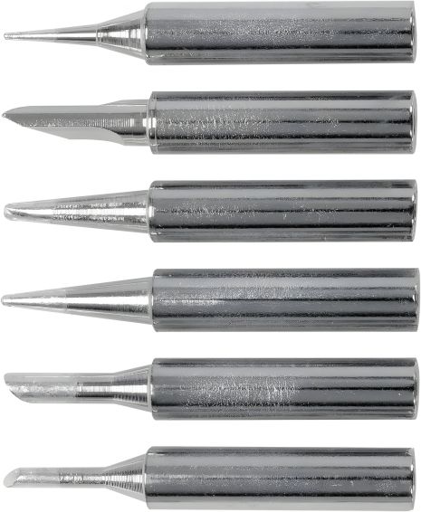 Жала для паяльників різної форми типу 900М, тримач Ø= 4,5/6 мм, 6 шт комплект Yato YT-82525