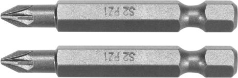 Насадка отверточная : "Pozidriv" PZ1 x 50 мм, HEX 1/4", AISI S2, 2 шт Yato YT-77883