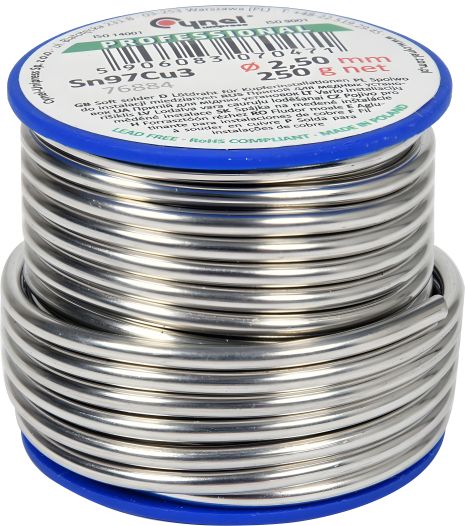 Дротяний припій для міді CYNEL, Ø 2,5 мм, на котушці 250 г Vorel 76884