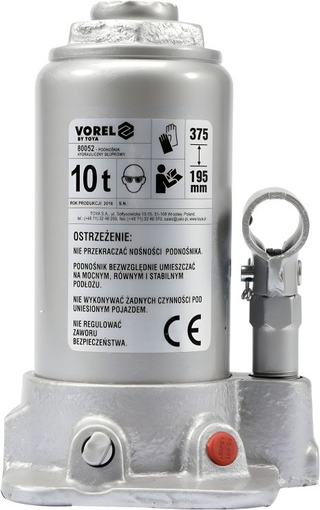 10-тонний гідравлічний "пляшковий" домкрат Vorel 80052 10-тонний гідравлічний "пляшковий" домкрат Vorel 80052