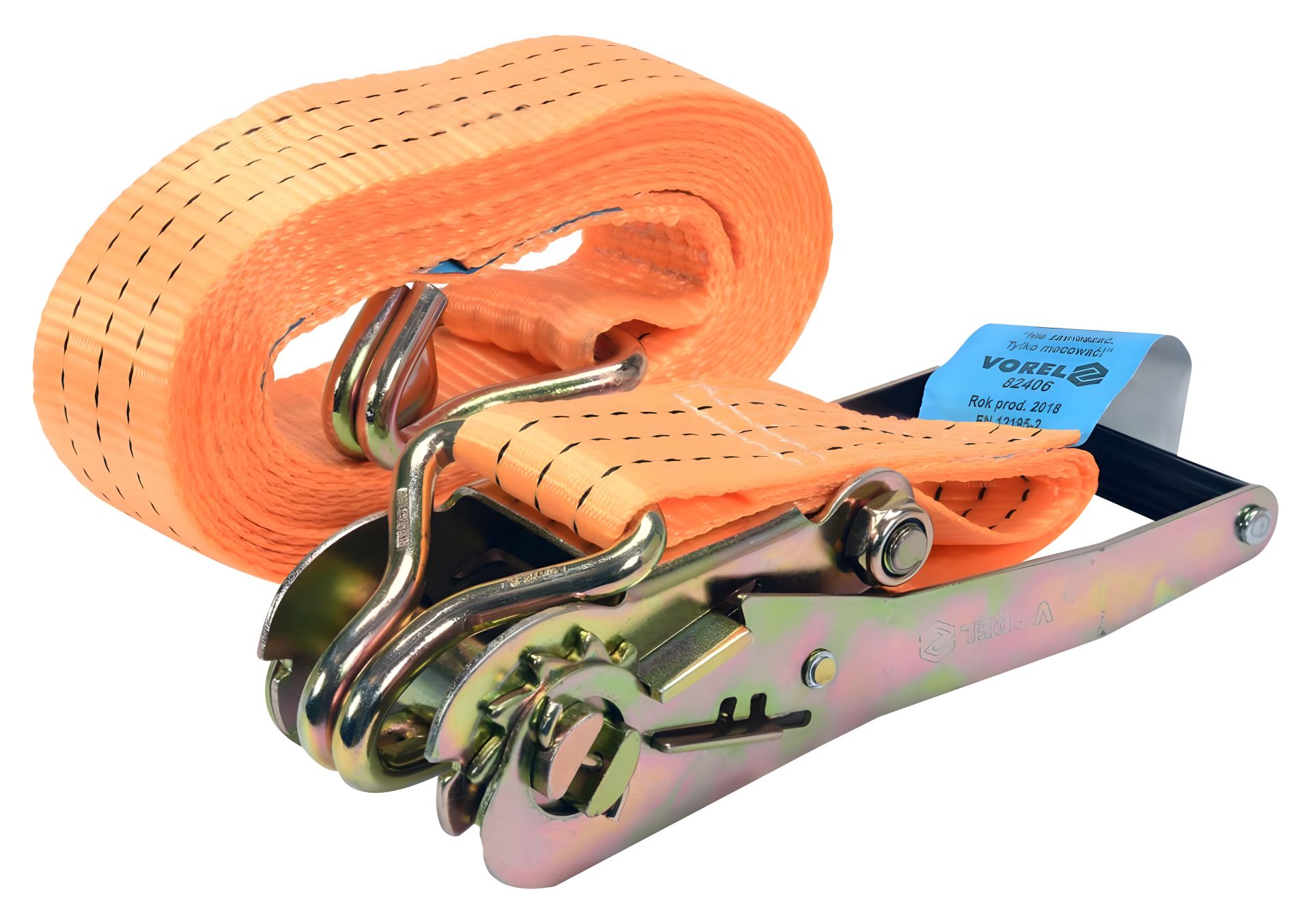 Багажу ремінь для кріплення з тріскачкою, натягу сила – 150/300 кг, 6 м х 50 мм Vorel 82406 Багажу ремінь для кріплення з тріскачкою, натягу сила – 150/300 кг, 6 м х 50 мм Vorel 82406