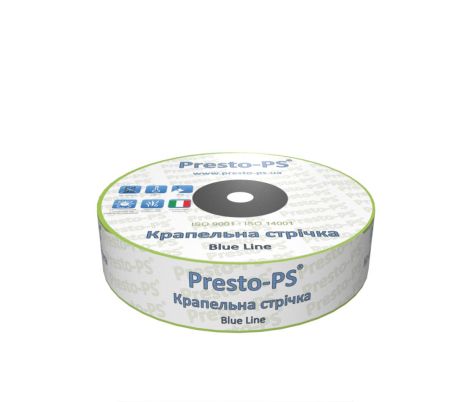 Крапельна стрічка Presto-PS щілинна Blue Line відчини через 20 см, витрата води 2,4 л/рік, довжина 500 м (BL-20-500)