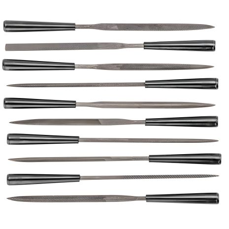 Надфілі по металу, набір 10 шт., L 140, діам. 3 мм Topex 06A015 для точних робіт Надфілі по металу, набір 10 шт., L 140, діам. 3 мм Topex 06A015 для точних робіт