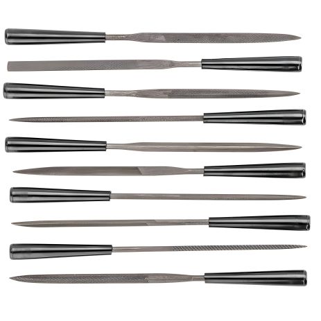 Надфілі по металу, набір 10 шт., L 140, діам. 3 мм Topex 06A015 для точних робіт Надфілі по металу, набір 10 шт., L 140, діам. 3 мм Topex 06A015 для точних робіт