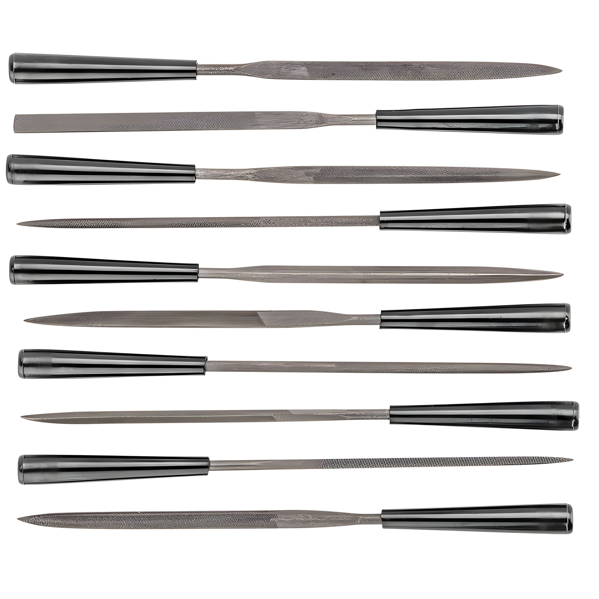 Надфілі по металу, набір 10 шт., L 140, діам. 3 мм Topex 06A015 для точних робіт Надфілі по металу, набір 10 шт., L 140, діам. 3 мм Topex 06A015 для точних робіт