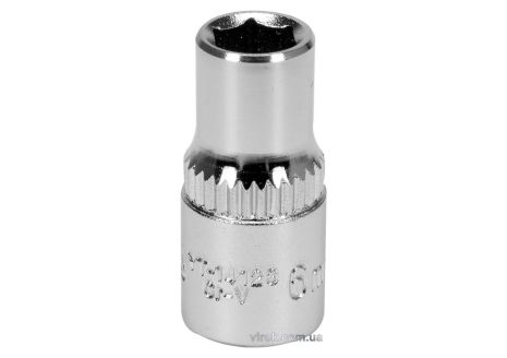 Торцева головка 6-гранна: квадрат 1/4", M6, CrV [Блістер] YaTo YT-14123