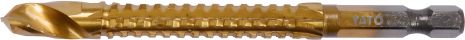Сверло фрезерувальне по металлу : HSS-TIN, Ø= 7 мм, l= 92 мм, HEX - 1/4" Yato YT-44825