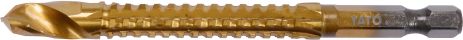 Свердло фрезерувальне по металу: HSS-TIN, Ø= 7 мм, l= 92 мм, HEX - 1/4" Yato YT-44825