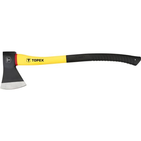 Topex 05A202 Топор 1250 г, стекловолоконная ручка, кованая головка, зонная закалка, DIN7294