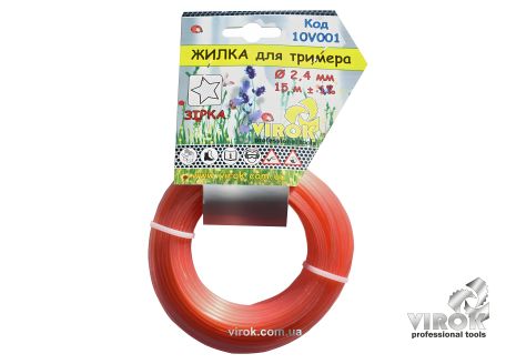 Триммерная леска "ЗВЕЗДА" TM, 2.7 мм x 15 м, VIROK 10V002