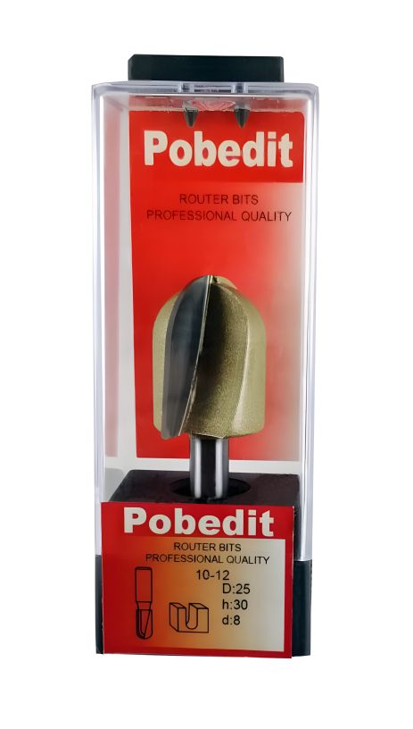 Фреза пазова галтельна Pobedit D-25 мм, d-8 мм P-1012-08-25