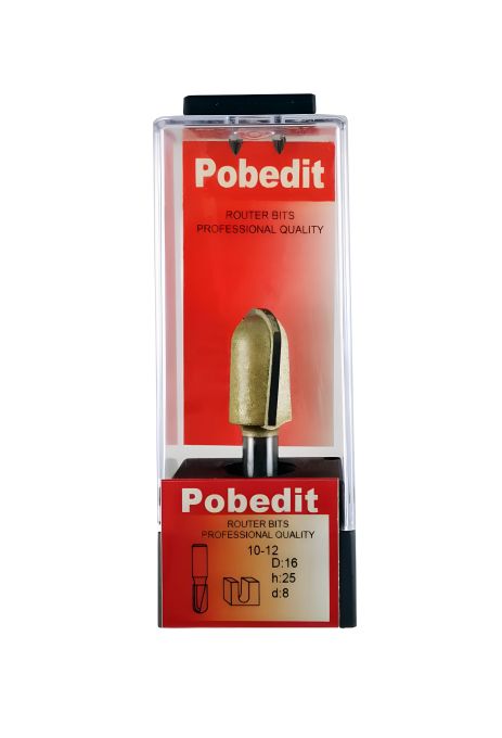 Фреза пазовая галтельная D-16 мм, d-8 мм, h-30 мм Pobedit P-1012-08-16