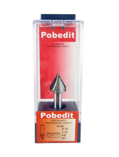 V-подібна пазова фреза Pobedit P-1004-08-60-15, D-15 мм, d-8 мм, 60° V-подібна пазова фреза Pobedit P-1004-08-60-15, D-15 мм, d-8 мм, 60°