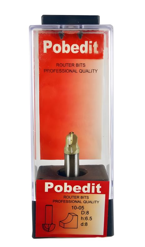 Напівкругла жолобна фреза по дереву D-8 мм, d-8 мм Pobedit P-1005-08-08