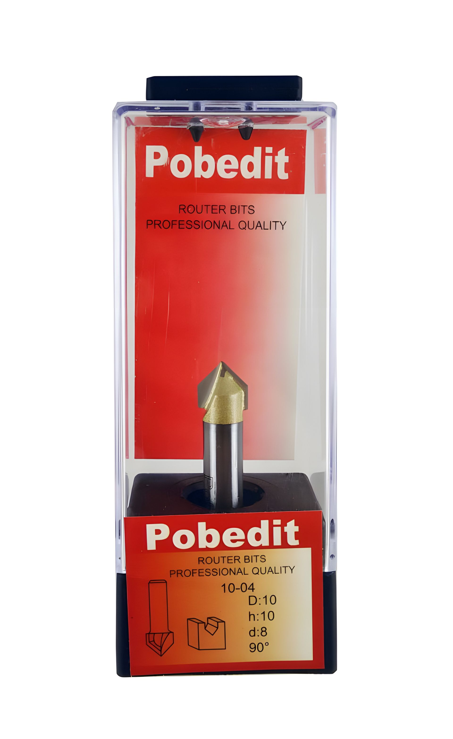 V-образная фреза пазовая галтельная D-10 мм, d-8 мм, 90° Pobedit P-1004-08-90-10 V-образная фреза пазовая галтельная D-10 мм, d-8 мм, 90° Pobedit P-1004-08-90-10
