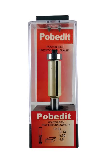 Фреза прямого типа с нижним подшипником D-14 мм, d-8 мм Pobedit P-1020-08-1430