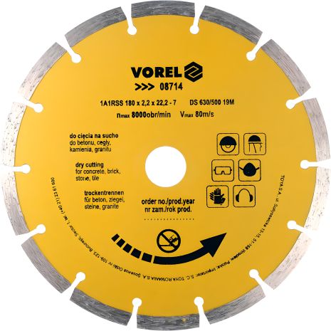 SEGMENT 180 мм алмазный отрезной диск Vorel 08714