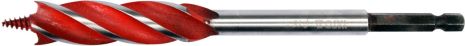 Деревянное сверло HRC 40-45, Ø= 16 мм, l= 165 мм, 4 пруги, HEX 1/4" Yato YT-44683