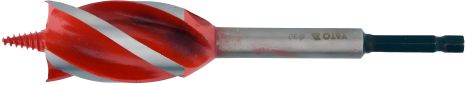 Деревянное сверло HRC 40-45, Ø= 30 мм, l= 165 мм, 4 пруга, HEX - 1/4" Yato YT-44689