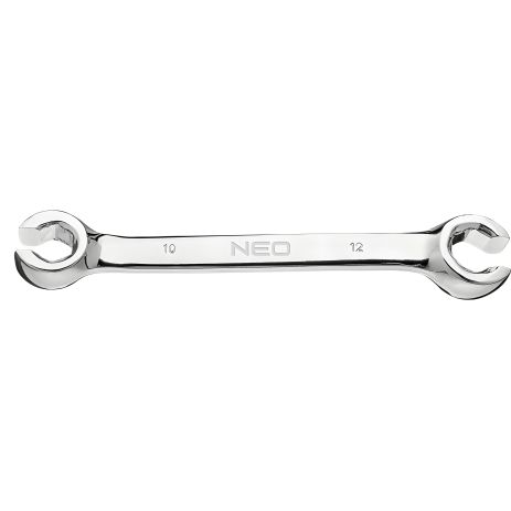 Двосторонній розрізний ключ 10х12 мм, кований, посилений, кут вигину 15°, сталь CrV NEO 09-145
